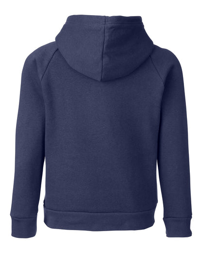 Under Armour Youth Rival Fleece Hooded Sweatshirt 1379792 #color_Midnight Navy/ White