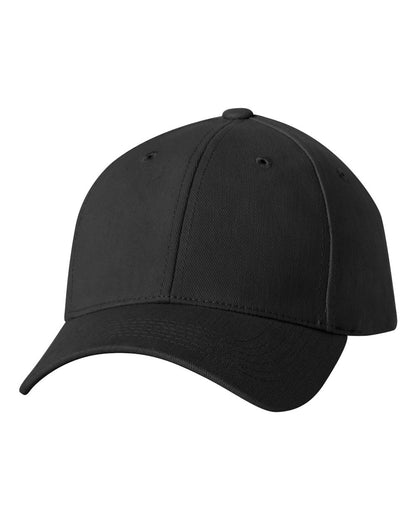 Valucap Heavy Brushed Twill Structured Cap 9910 #color_Black