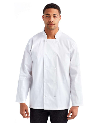 Artisan Collection by Reprime Unisex Ten Studded Front Chef Coat RP665 #colormdl_White
