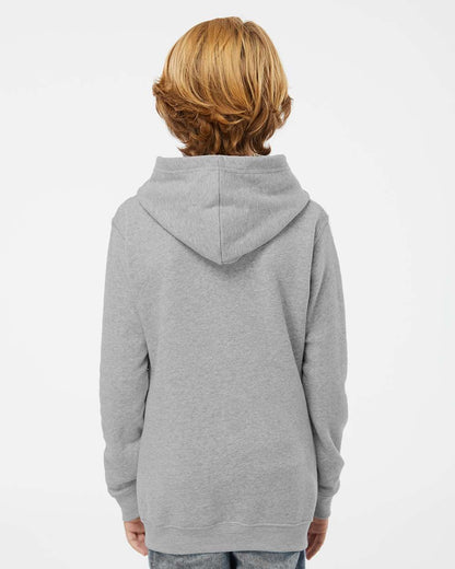 J. America Youth Triblend Fleece Hooded Sweatshirt 8880 #colormdl_Grey Triblend