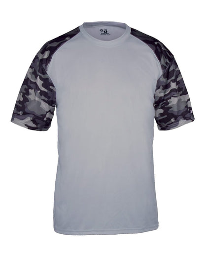 Badger Camo Sport T-Shirt 4141 #color_Silver/ Black Camo