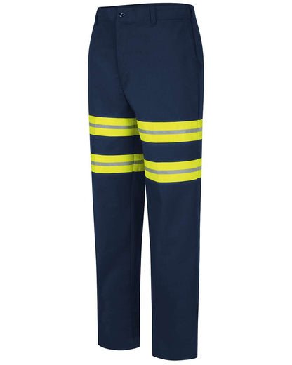 Red Kap Men's Enhanced Visibility Dura-Kap® Industrial Pants PT20E #color_Navy - 34