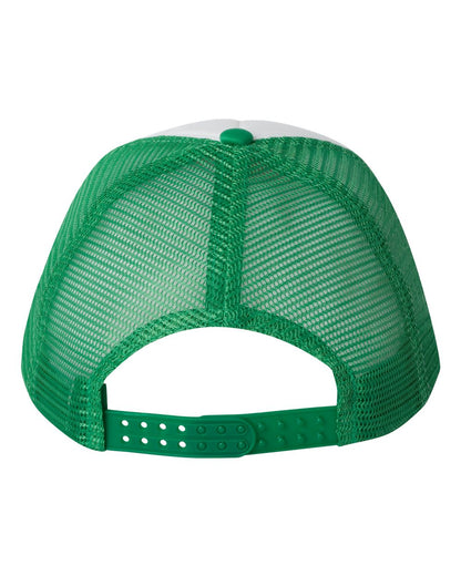 Valucap Foam Mesh-Back Trucker Cap VC700 #color_White/ Kelly