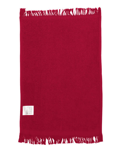 Q-Tees Fringed Fingertip Towel T100 #color_Red