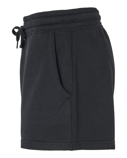 Independent Trading Co. Women’s Lightweight California Wave Wash Fleece Shorts PRM20SRT #color_Black