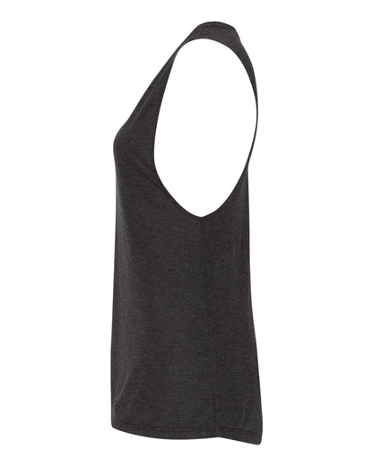 BELLA + CANVAS Women's Flowy Scoop Muscle Tank 8803 #color_Black Heather