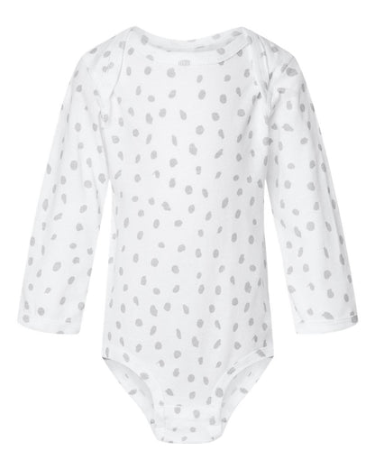 Rabbit Skins Infant Fine Jersey Long Sleeve Bodysuit 4421 #color_White Spot
