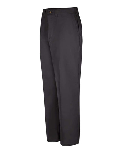 Red Kap Men's Plain Front Casual Cotton Pants PC44 #color_Black - 37 Unhemmed