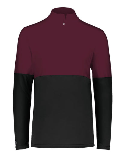 Holloway Men's Momentum Team Quarter-Zip Pullover 223500 #color_Black/ Maroon
