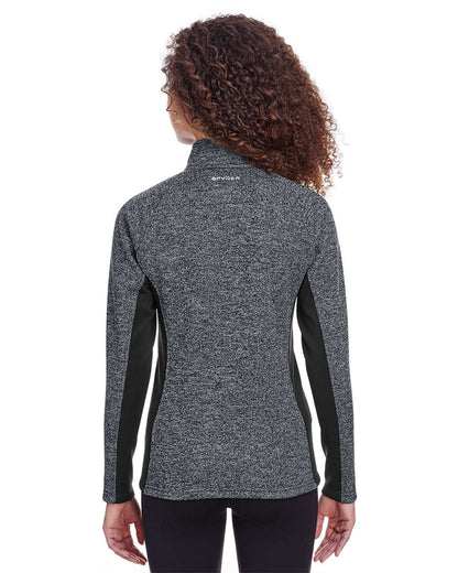 Spyder Women's Constant Half-Zip Pullover Sweater S16562 #colormdl_Black Heather/ Black