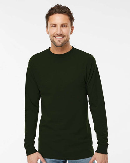 M&O Unisex Gold Soft Touch Long Sleeve T-Shirt 4820 #colormdl_Forest Green