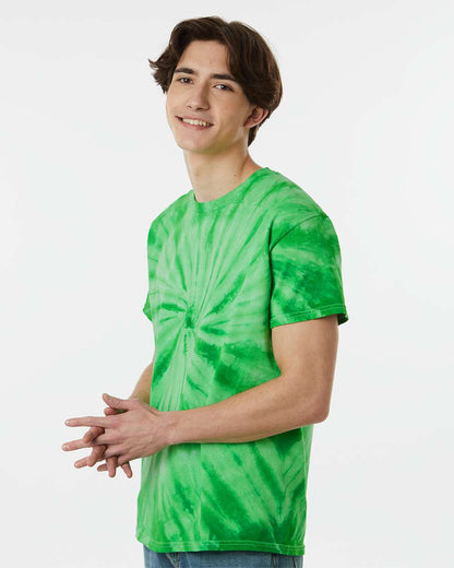 Dyenomite Cyclone Pinwheel Tie-Dyed T-Shirt 200CY #colormdl_Kelly