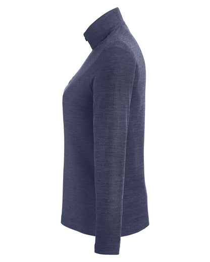 CORE365 Women's Fusion ChromaSoft™ Pique Quarter-Zip Pullover CE405W #color_Classic Navy Heather