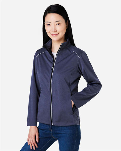CORE365 Women's Techno Lite Three-Layer Knit Tech-Shell CE708W #colormdl_Classic Navy Heather