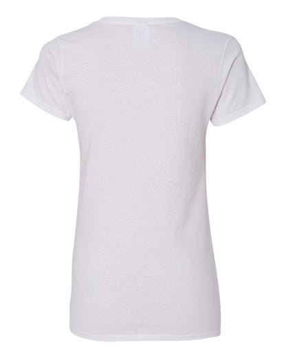 Gildan Women's Heavy Cotton™ V-Neck T-Shirt 5V00L #color_White