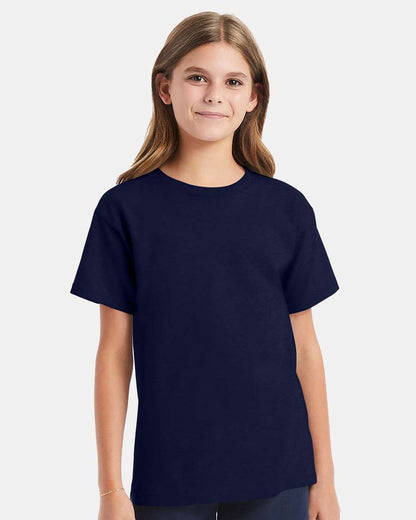 Hanes Essential-T Youth T-Shirt 5480 #colormdl_Navy