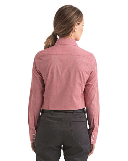 Artisan Collection by Reprime Women's Microcheck Gingham Cotton Shirt RP320 #colormdl_Red/ White