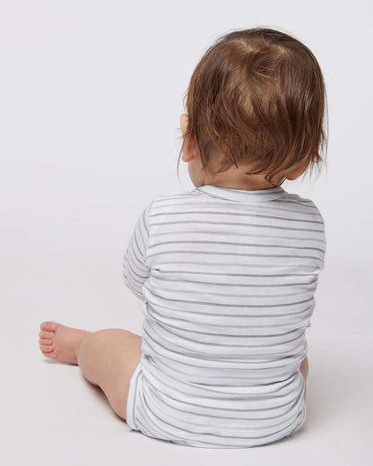 Rabbit Skins Infant Fine Jersey Long Sleeve Bodysuit 4421 #colormdl_Shadow Stripe