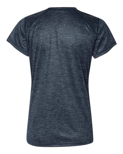 Badger Women's Tonal Blend V-Neck T-Shirt 4175 #color_Navy Tonal Blend