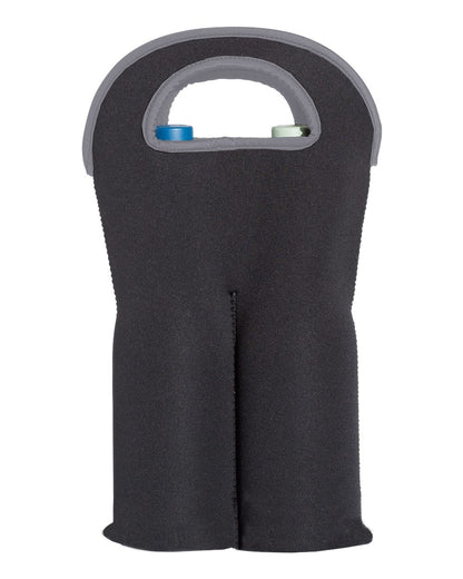 OAD Insulated Neoprene Double Wine Tote OAD020 #color_Black