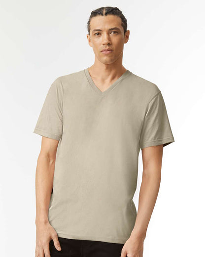 American Apparel CVC V-Neck Tee 2006CVC #colormdl_Heather Khaki