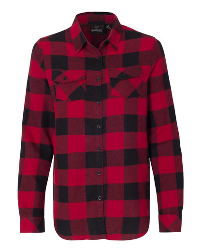 Burnside Women's Yarn-Dyed Long Sleeve Flannel Shirt 5210 #color_Red/ Black Buffalo