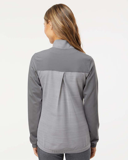 Adidas Women's Heather Block Full-Zip Windshirt A547 #colormdl_Grey Three/ Grey Three Heather