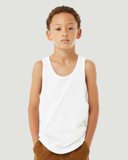 BELLA + CANVAS Youth Heather CVC Tank 3480YCVC #colormdl_Solid White Blend