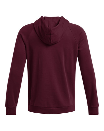 Under Armour Men's Rival Fleece Hooded Sweatshirt 1379757 #color_Maroon/ White