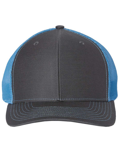 Richardson Snapback Trucker Cap 112 #color_Charcoal/ Columbia Blue