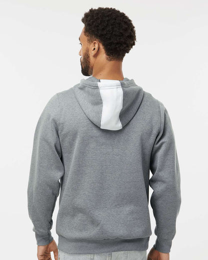 Augusta Sportswear Eco Revive™ Three-Season Triblend Fleece Hooded Sweatshirt 6865 #colormdl_White/ Grey Heather