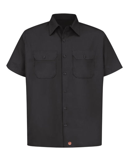 Red Kap Men's Utility Short Sleeve Work Shirt ST62 #color_Black