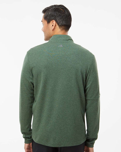 Adidas 3-Stripes Quarter-Zip Sweater A554 #colormdl_Green Oxide Melange