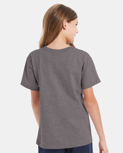 Hanes Essential-T Youth T-Shirt 5480 #colormdl_Oxford Grey