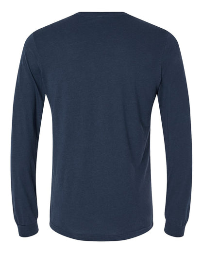 BELLA + CANVAS Triblend Long Sleeve Tee 3513 #color_Solid Navy Triblend