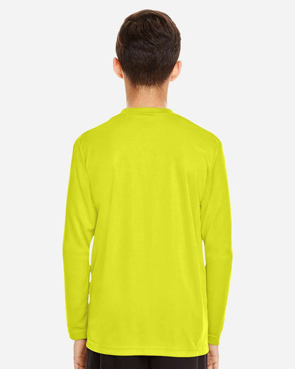 Team 365 Youth Zone Performance Long Sleeve T-Shirt TT11YL #colormdl_Safety Yellow