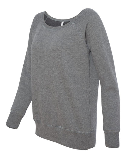 BELLA + CANVAS Women’s Sponge Fleece Wide Neck Sweatshirt 7501 #color_Deep Heather