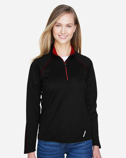 North End Women's Radar Performance Quarter-Zip Pullover 78187 #colormdl_Black/ Classic Red