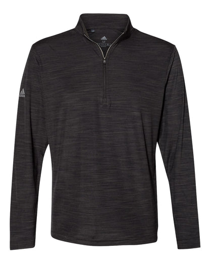 Adidas Men's Lightweight Mélange Quarter-Zip Pullover A475 #color_Black Melange