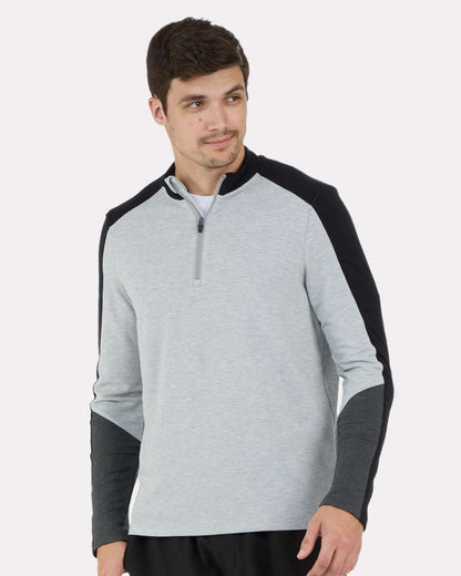 Boxercraft Perfect Quarter-Zip Pullover BM5203 #colormdl_Oxford/ Black/ Charcoal Heather