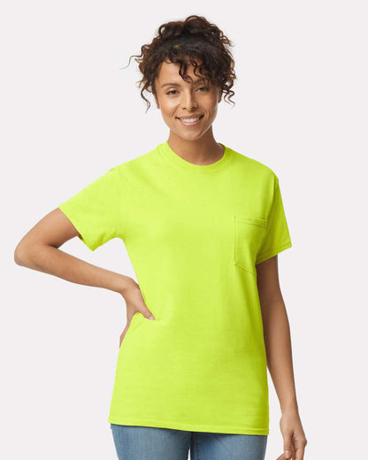 Gildan Unisex Ultra Cotton® Pocket T-Shirt 2300 #colormdl_Safety Green