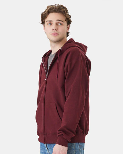Hanes Unisex Ultimate Cotton® Full-Zip Hooded Sweatshirt F280 #colormdl_Maroon