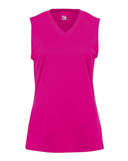 Badger Girls' B-Core Sleeveless T-Shirt 2163 #color_Hot Pink