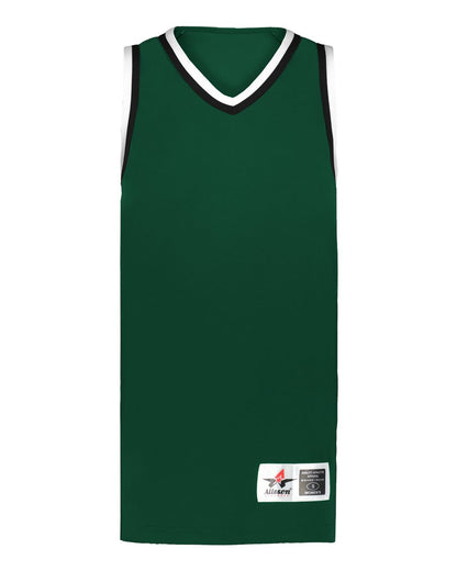 Alleson Athletic Women's Retro Basketball Jersey A55000 #color_Forest/ Black/ White