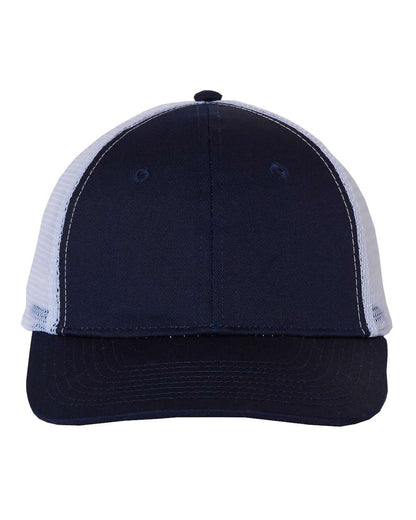 Valucap Mesh-Back Twill Trucker Cap VC400 #color_Navy/ White