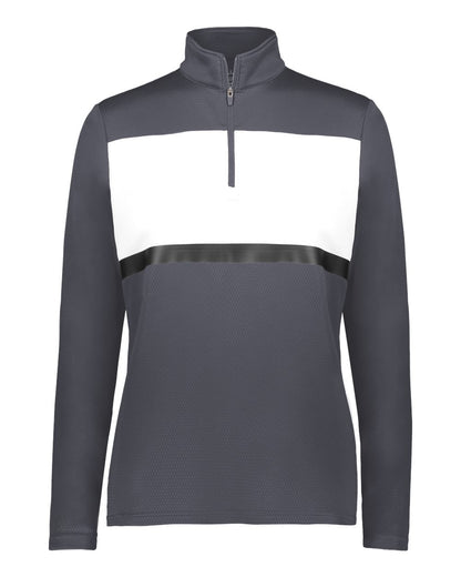 Holloway Women's Prism Bold Quarter-Zip Pullover 222791 #color_Carbon/ White