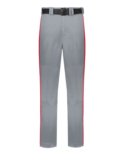 Russell Athletic Unisex Piped Change-Up Baseball Pants R14DBM #color_Baseball Grey/ True Red