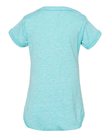 Rabbit Skins Infant Harborside Mélange Bodysuit 4491 #color_Caribbean Melange