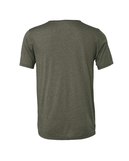 BELLA + CANVAS FWD Fashion Triblend Raw Neck Tee 3414 #color_Military Green Triblend