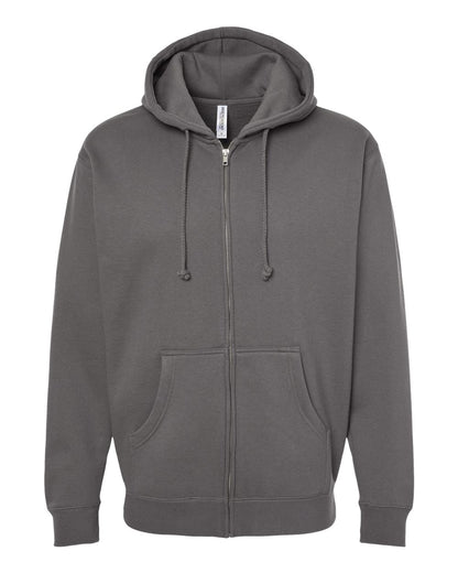 Independent Trading Co. Heavyweight Full-Zip Hooded Sweatshirt IND4000Z #color_Solid Charcoal